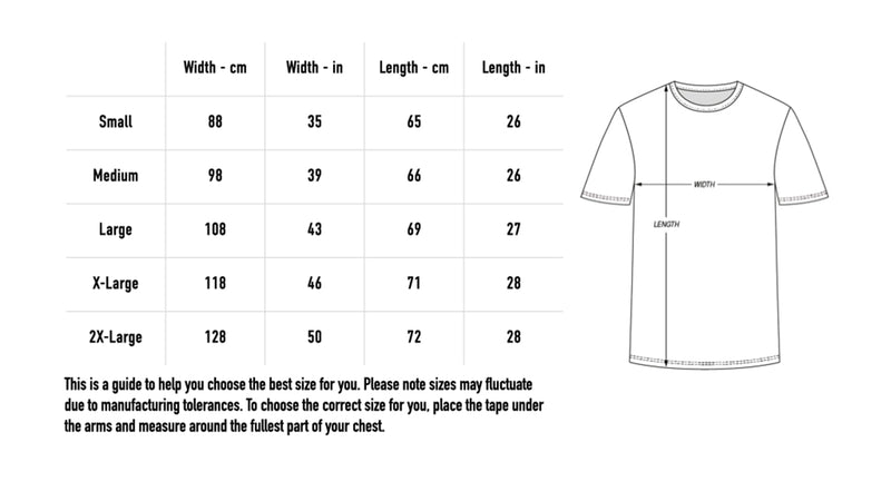 Size chart for T-Shirt (Frauen) Schwarz